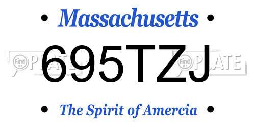 695TZJ Massachusetts License Plate