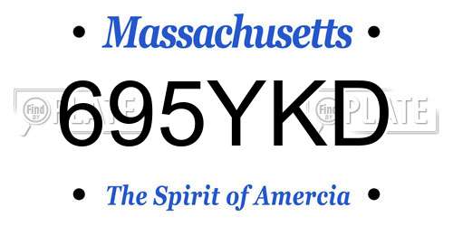 695YKD Massachusetts License Plate