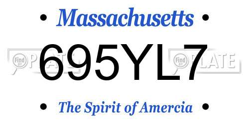 695YL7 Massachusetts License Plate