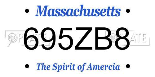 695ZB8 Massachusetts License Plate
