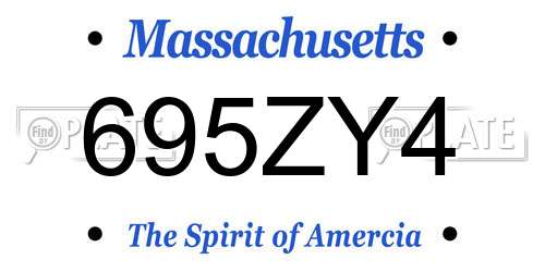 695ZY4 Massachusetts License Plate