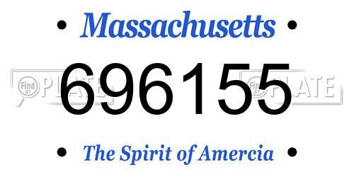 696155 Massachusetts License Plate