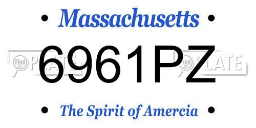 6961PZ Massachusetts License Plate