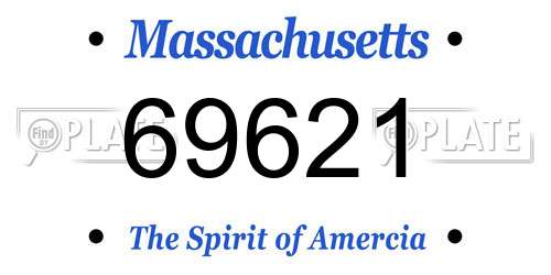 69621 Massachusetts License Plate