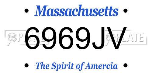 6969JV Massachusetts License Plate