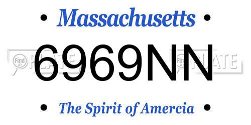 6969NN Massachusetts License Plate