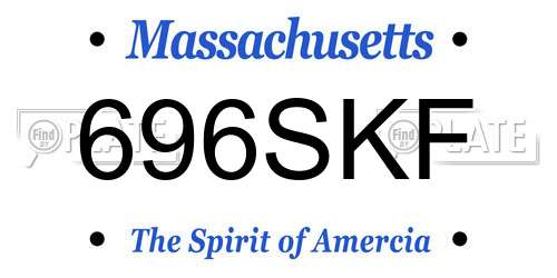 696SKF Massachusetts License Plate