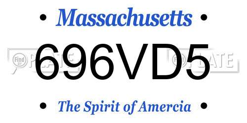 696VD5 Massachusetts License Plate