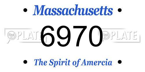 6970 Massachusetts License Plate