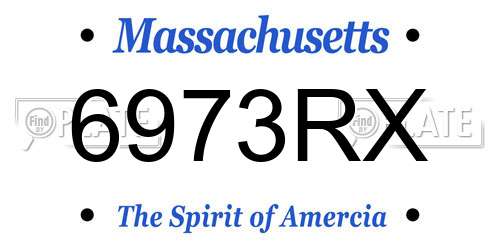 6973RX Massachusetts License Plate