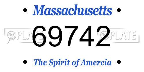 69742 Massachusetts License Plate