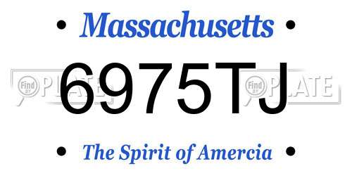 6975TJ Massachusetts License Plate
