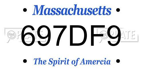 697DF9 Massachusetts License Plate