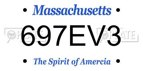 697EV3 Massachusetts License Plate