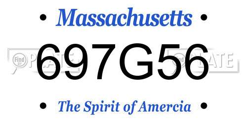 697G56 Massachusetts License Plate