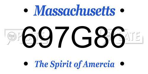 697G86 Massachusetts License Plate