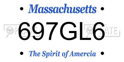 697GL6 Massachusetts License Plate