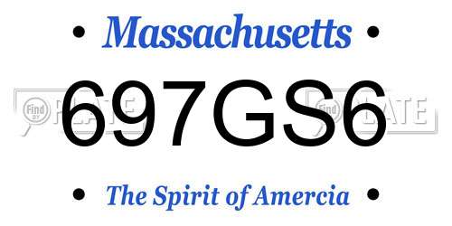 697GS6 Massachusetts License Plate