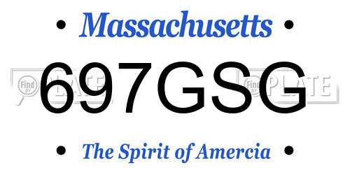 697GSG Massachusetts License Plate