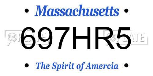697HR5 Massachusetts License Plate