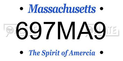 697MA9 Massachusetts License Plate
