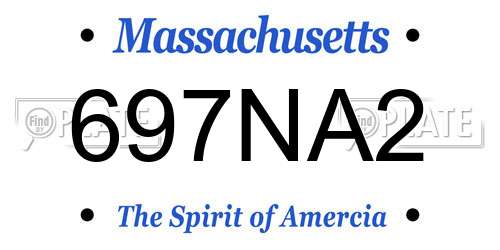 697NA2 Massachusetts License Plate