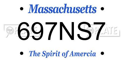 697NS7 Massachusetts License Plate