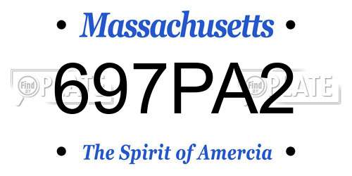 697PA2 Massachusetts License Plate