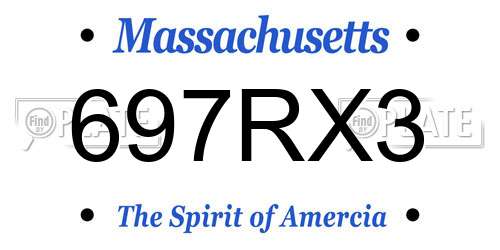697RX3 Massachusetts License Plate