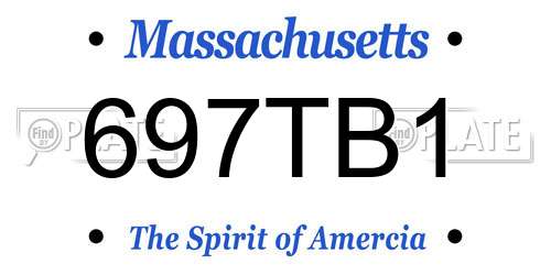 697TB1 Massachusetts License Plate