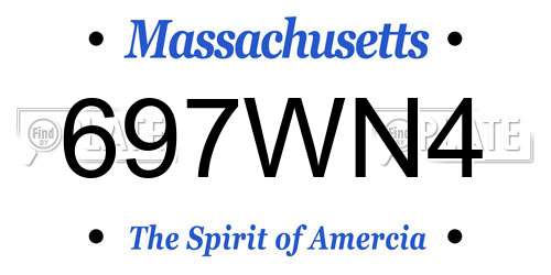 697WN4 Massachusetts License Plate