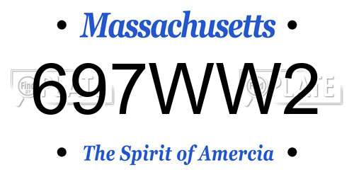 697WW2 Massachusetts License Plate