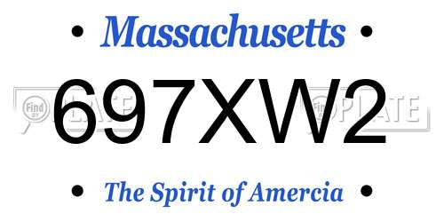 697XW2 Massachusetts License Plate