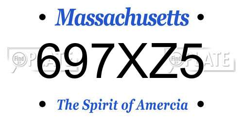 697XZ5 Massachusetts License Plate
