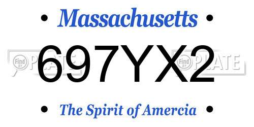 697YX2 Massachusetts License Plate