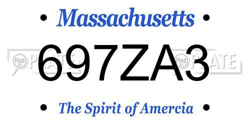 697ZA3 Massachusetts License Plate