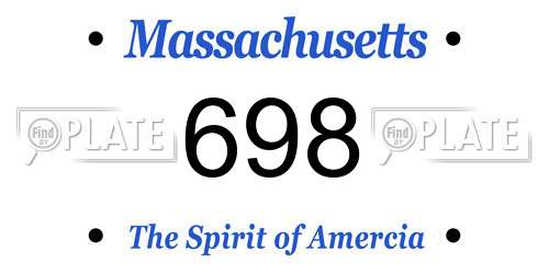 698 Massachusetts License Plate