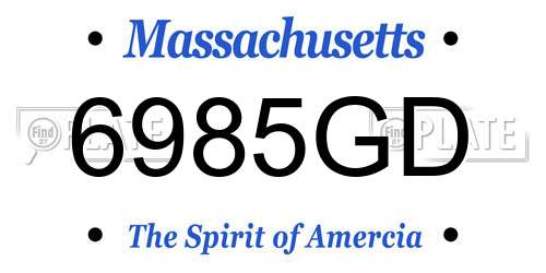 6985GD Massachusetts License Plate