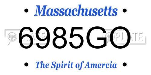 6985GO Massachusetts License Plate