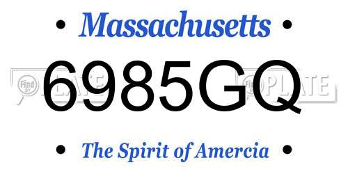 6985GQ Massachusetts License Plate