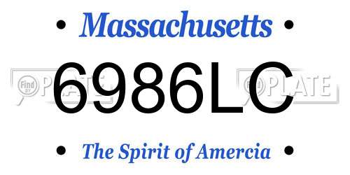 6986LC Massachusetts License Plate