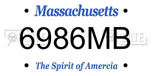 6986MB Massachusetts License Plate