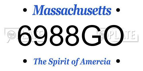 6988GO Massachusetts License Plate