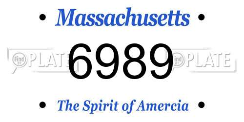 6989 Massachusetts License Plate