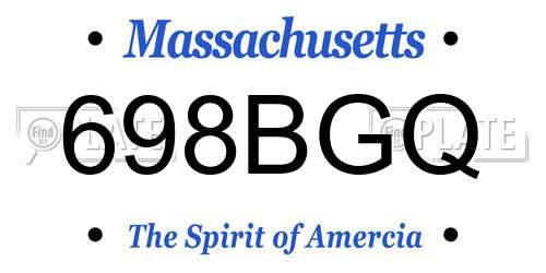 698BGQ Massachusetts License Plate