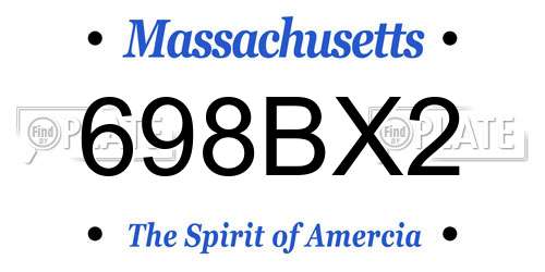 698BX2 Massachusetts License Plate