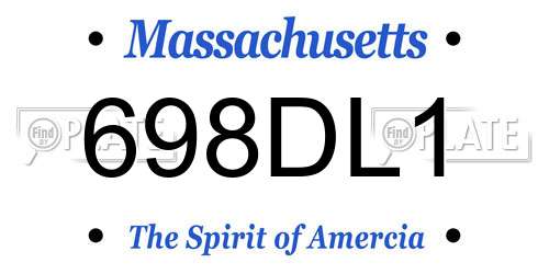 698DL1 Massachusetts License Plate