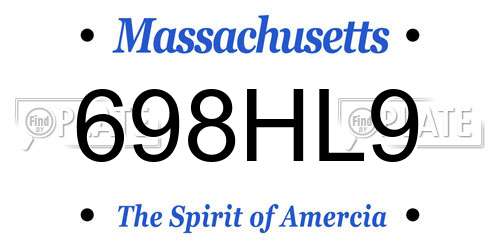 698HL9 Massachusetts License Plate
