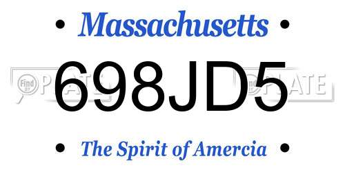698JD5 Massachusetts License Plate