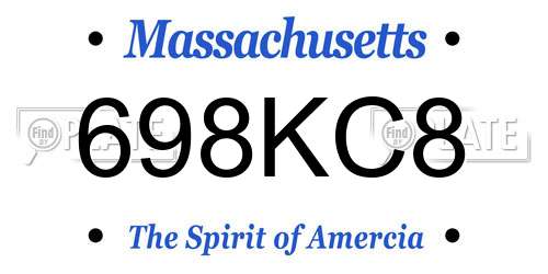 698KC8 Massachusetts License Plate